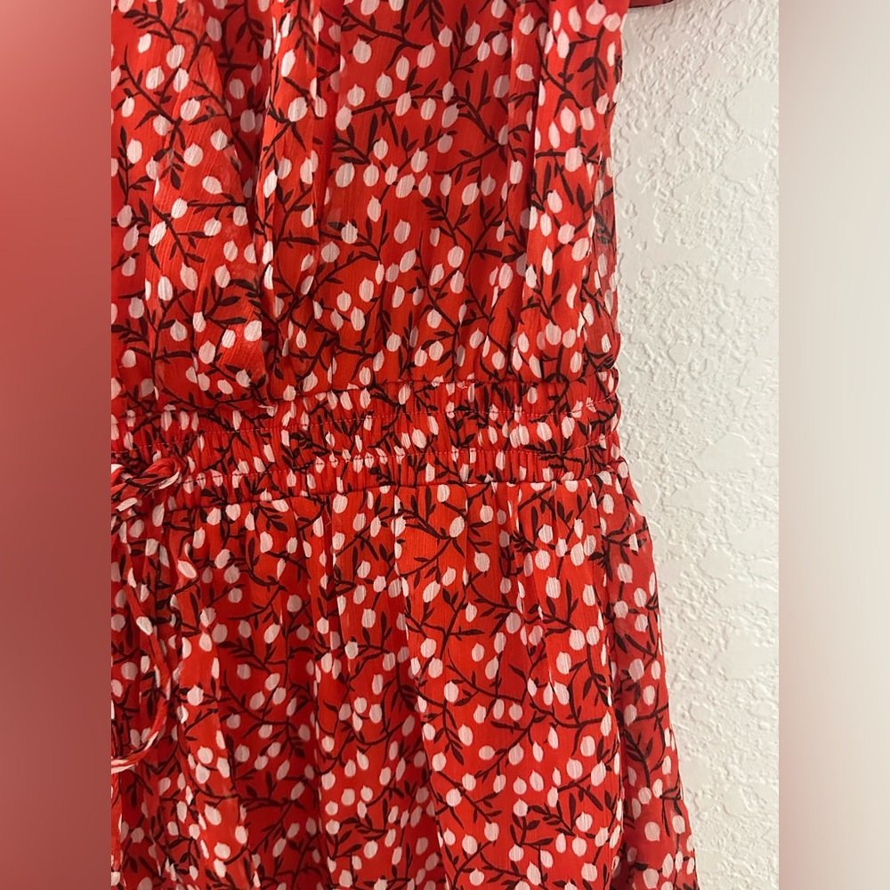 Sugarlips anthropology Red floral Mini Dress women size medium - Picture 9 of 10
